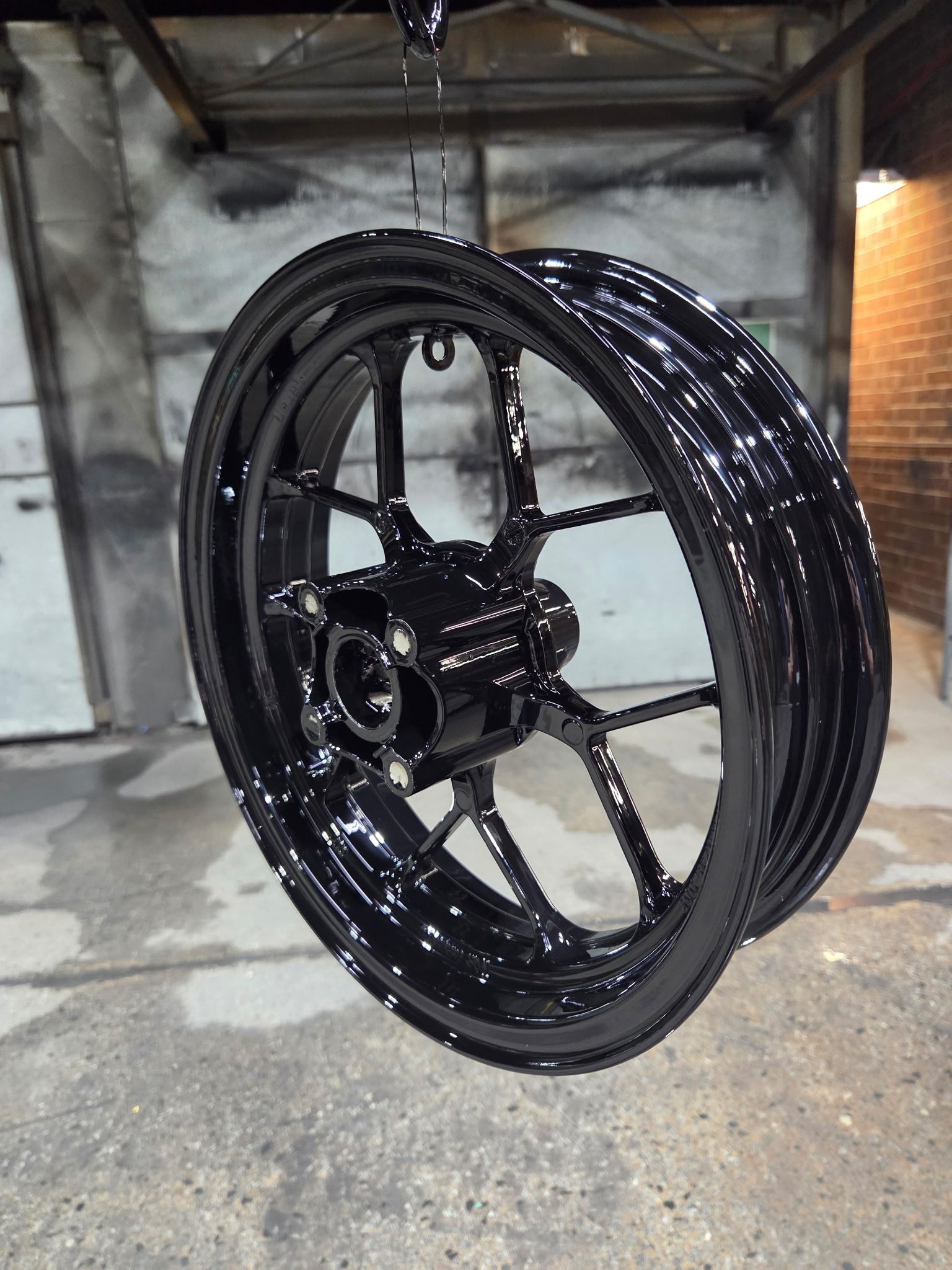 Gloss Black Motorcycle Wheel
