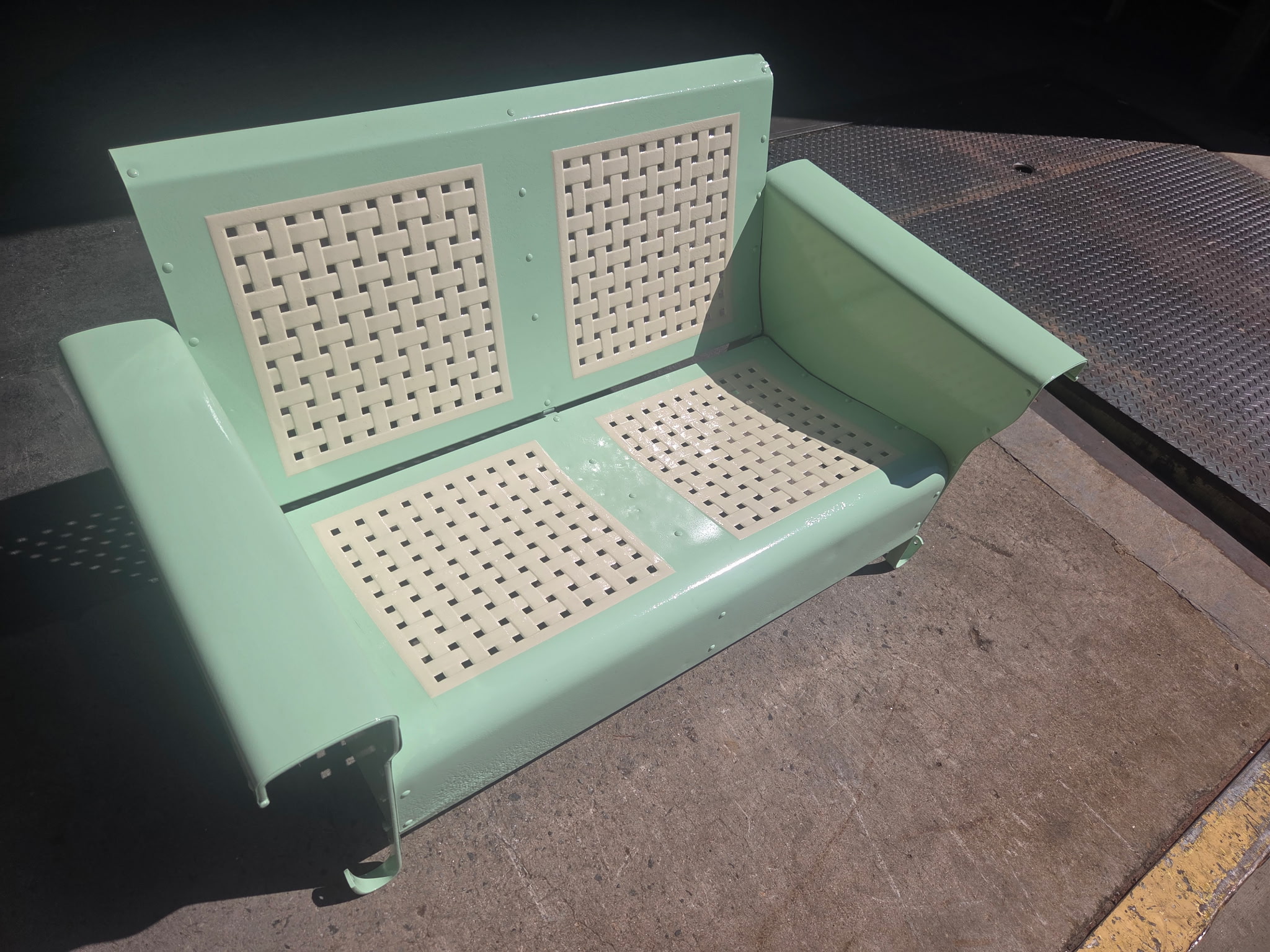 Retro Metal Glider Bench